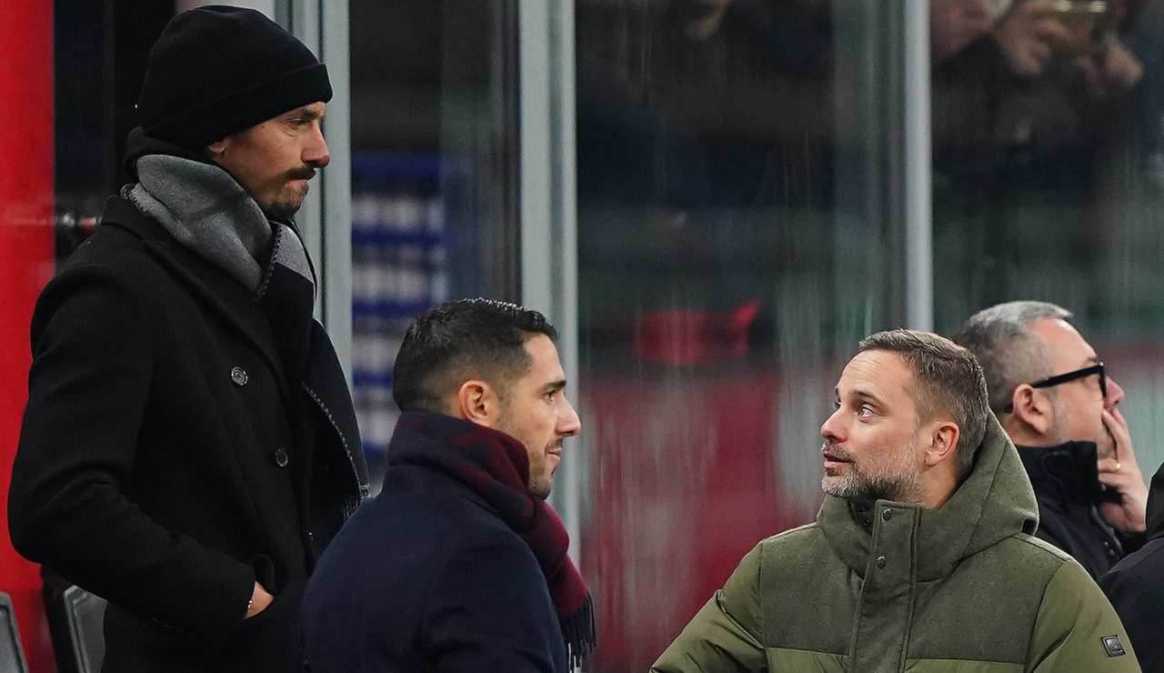 Dirigenti milanisti a San Siro - foto LaPresse - Fattidipallone.it
