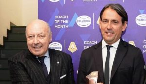 Giuseppe Marotta e Simone Inzaghi - foto LaPresse - Fattidipallone.it