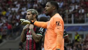 Theo Hernandez e Mike Maignan - foto LaPresse - Fattidipallone.it
