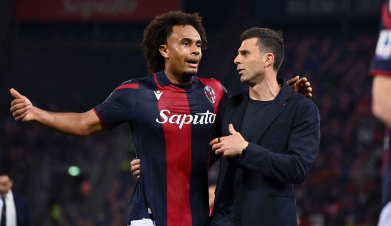 Thiago Motta e Zirkzee - foto LaPresse - Fattidipallone.it