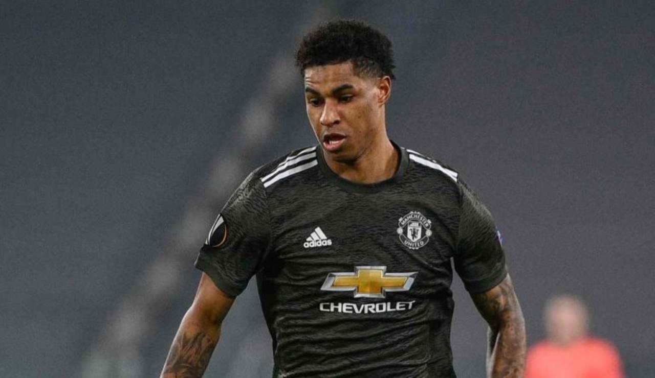 L'attaccante del Manchester United Marcus Rashford - foto LaPresse - Fattidipallone.it