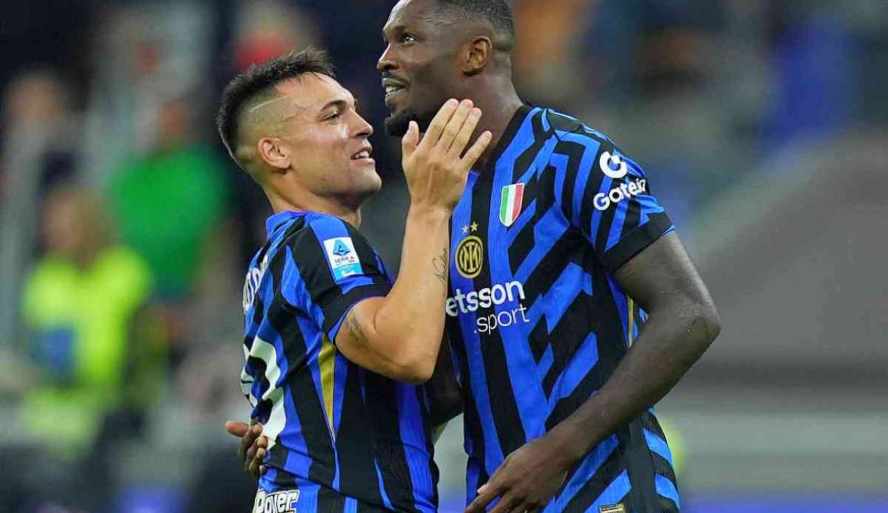 Lautaro e Thuram - foto LaPresse - Fattidipallone.it